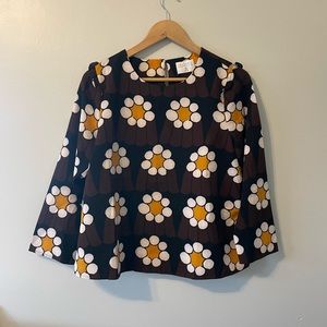 Compania Fantastica floral, unique long sleeve, size XL